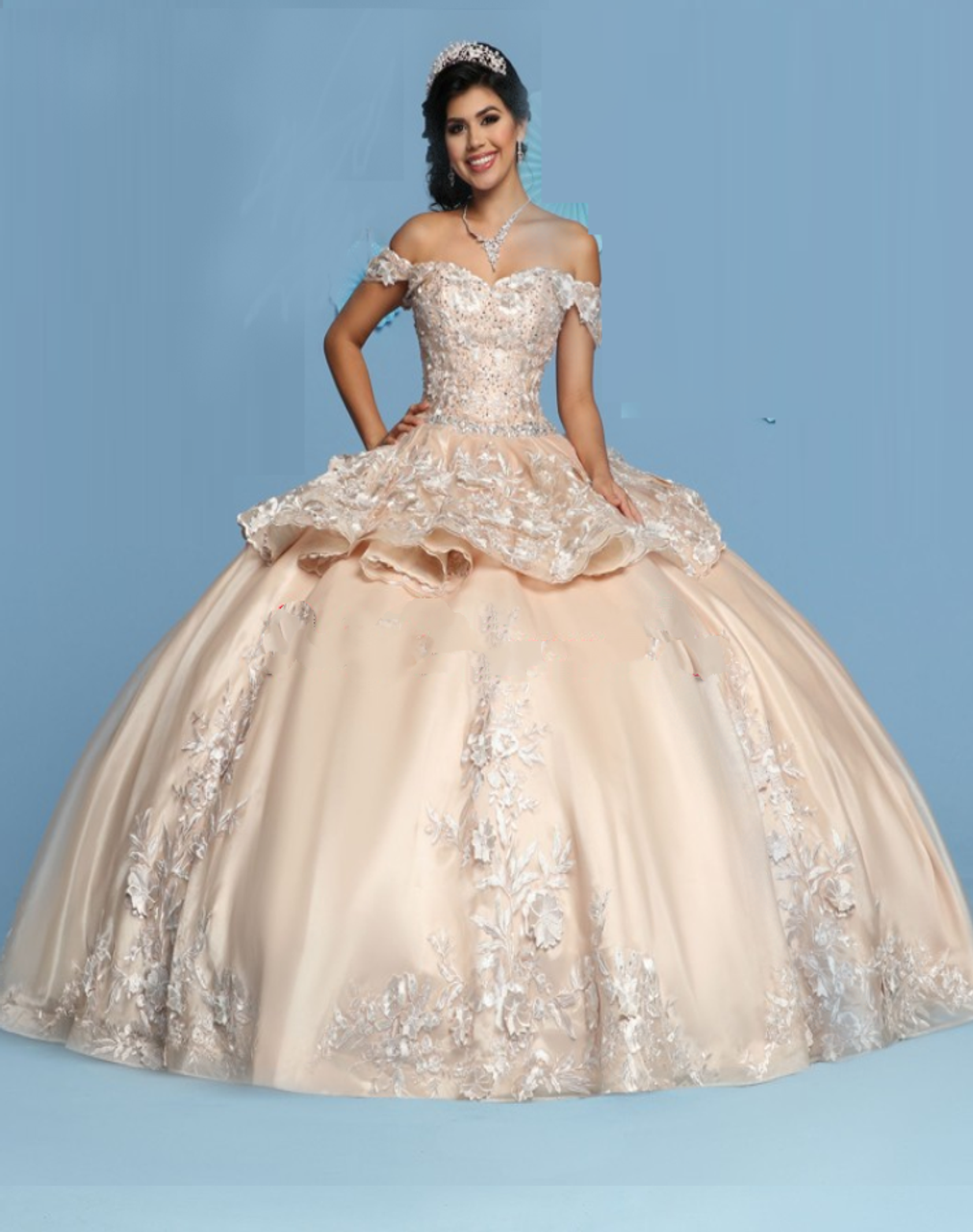 champagne quinceanera dresses